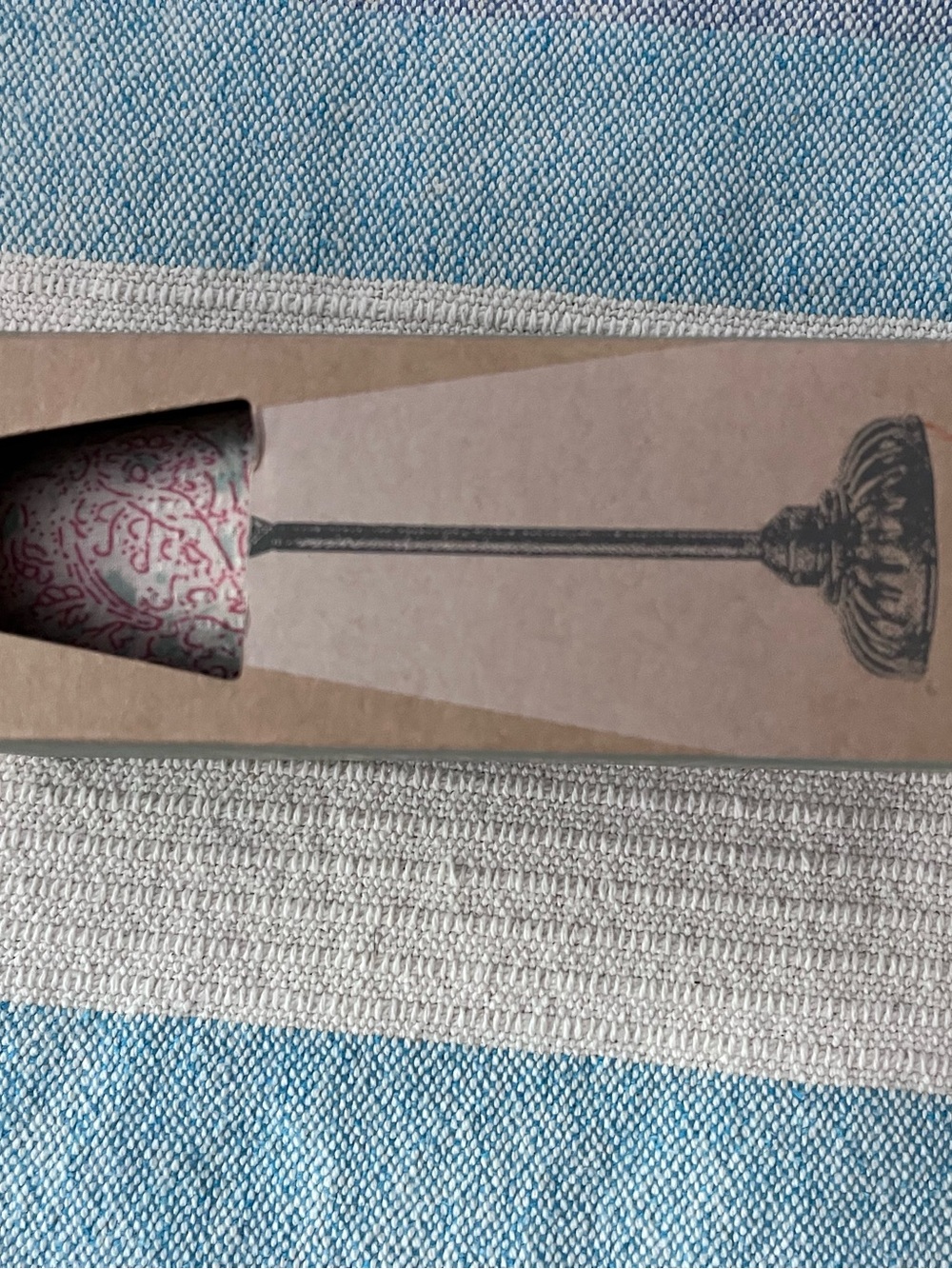 Maileg Vintage Style Mini Floor Lamp - Mint with Pink Patterned Shade - Picture 2 of 2